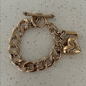 Juicy Couture Gold Heart Charm Bracelet
